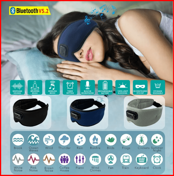 Bluetooth Sleep Mask with Headphones | Noise - Canceling Sleep Mask with Hot & Cold Therapy - ProActive Performance
